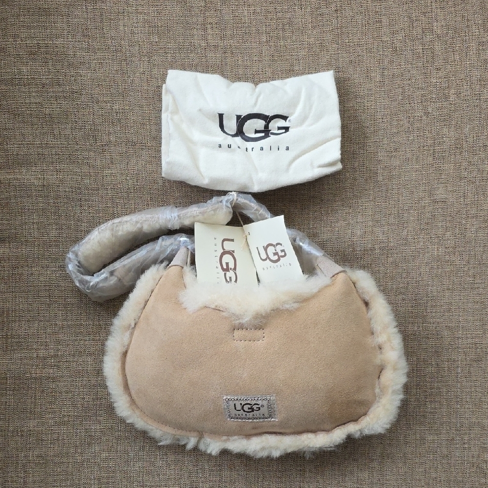 πNWTπUGG Cream Shearling Shoulder Bag W/ DUSTER - Picture 8 of 13